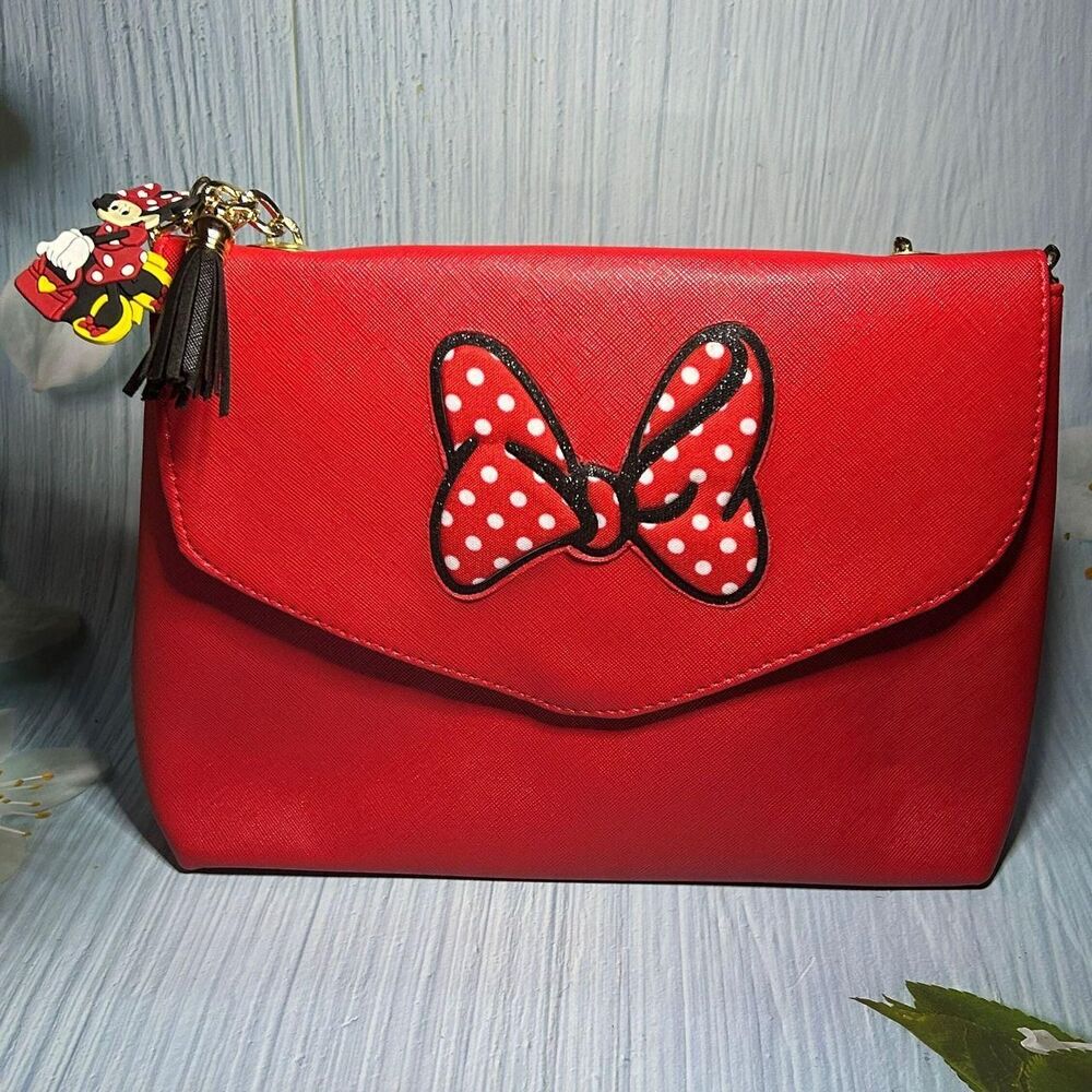 Red Bow Accent Shoulder Bag